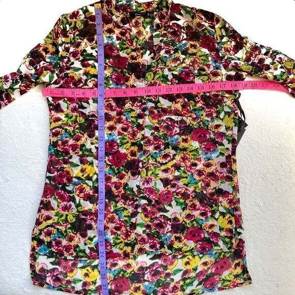 𝅺🆕 Dex Sheer Floral Rose Print Long Sleeve - Picture 5 of 6